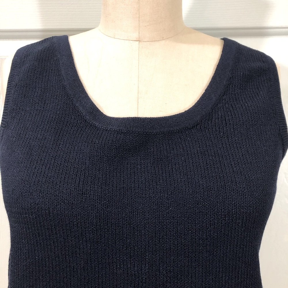 St John Collection Tank Top Navy Blue Petite